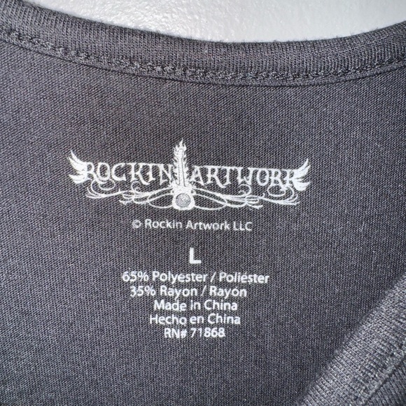 Rockin Artwork tunic/muscle tee with slits on side. Jimi Hendrix quote on front! - Picture 5 of 5